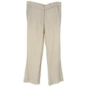 Zara Basic Neutral Lightweight Trouser Pants Slim Fit Straight Leg Low Rise US 4